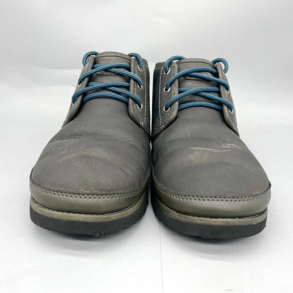 UGG Mens 8 Neumel Chukka Boots Waterproof Grey Leather Shearling Rugged Casual